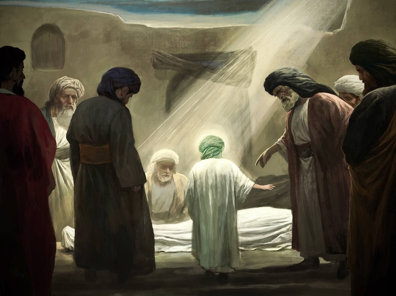 اقامه نماز بر پیکر پدر